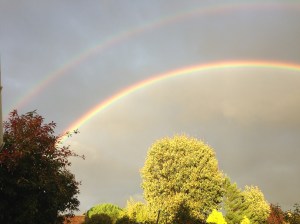 Double rainbow from my back garden...