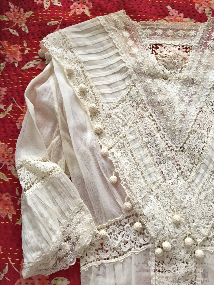 Lace Edwardian dress - bodice. This dress was a gift from a lovely lady I met at a vintage fashion show.